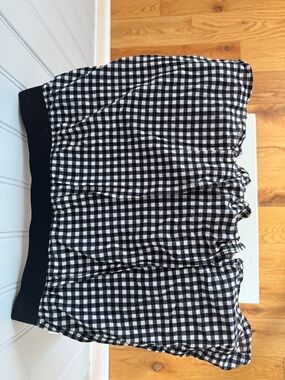 ALO Yoga Black & White Gingham Skater Skirt